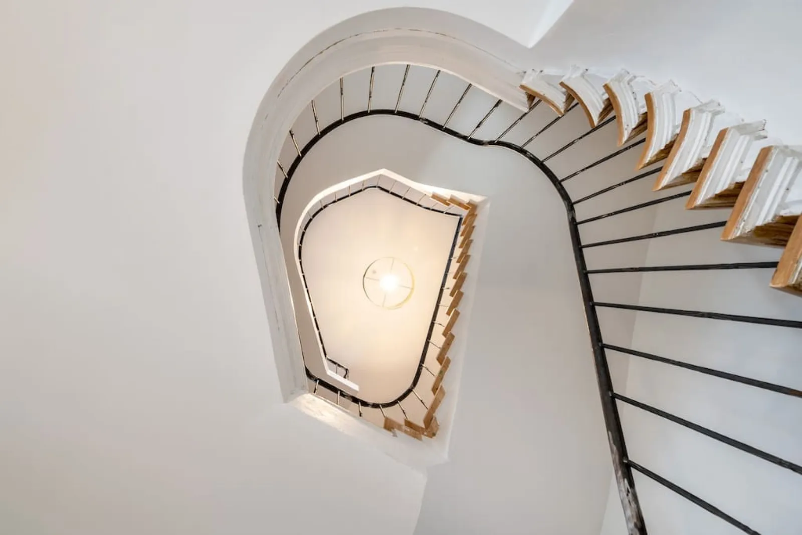 The spiral staircase of the house, seen from above