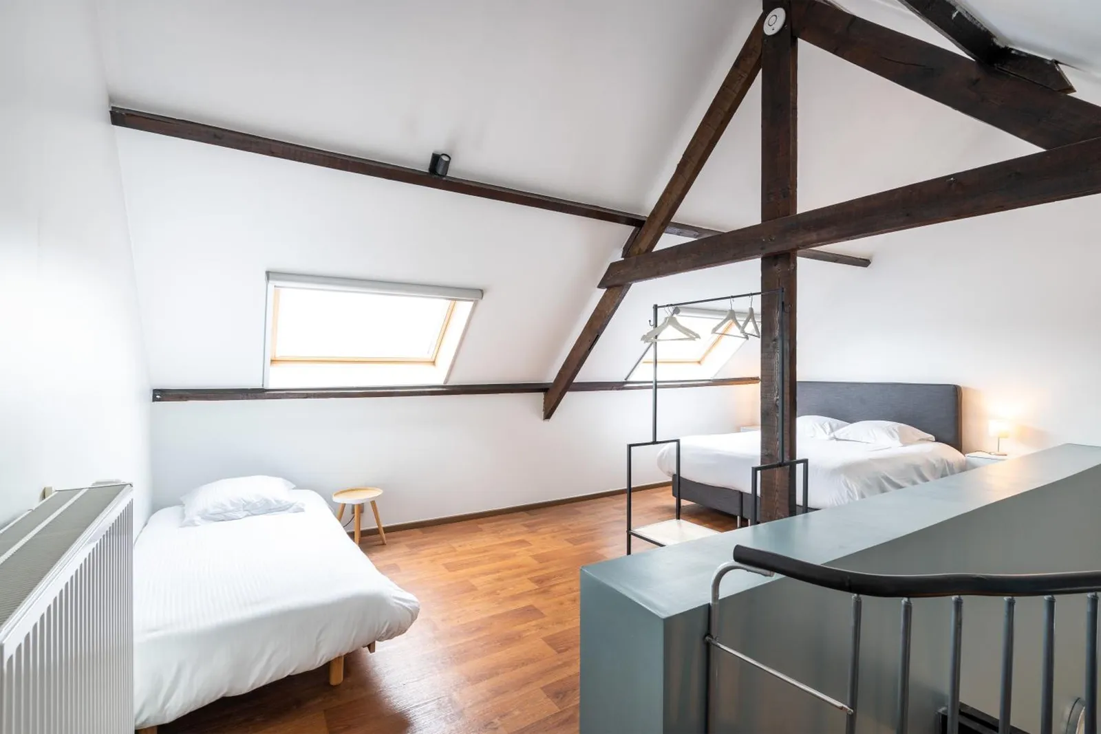 Upstairs in The Rose Tree: the single bed for your child and the double bed